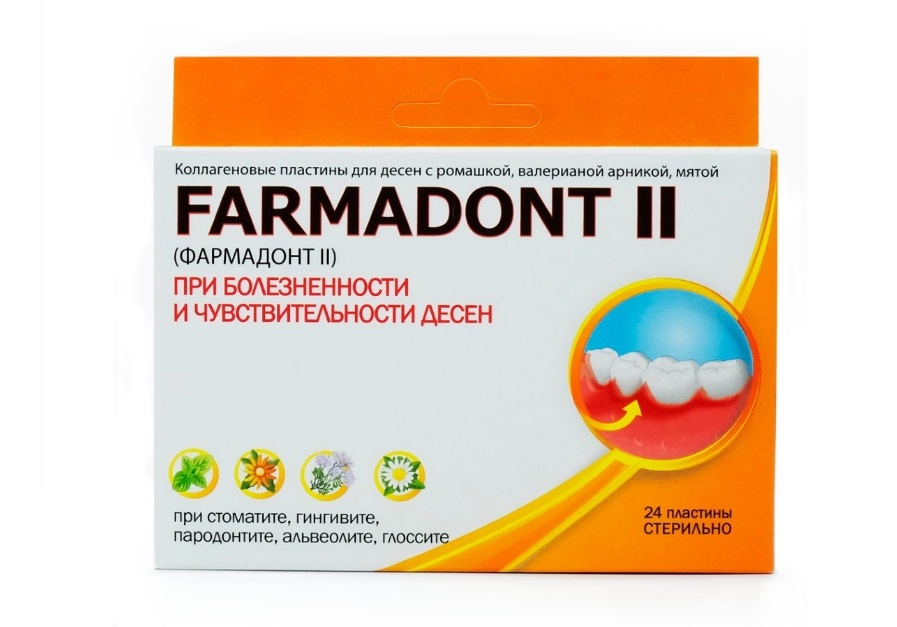 ФАРМАДОНТ пластины д/десен при болезненности и чувствительности n24