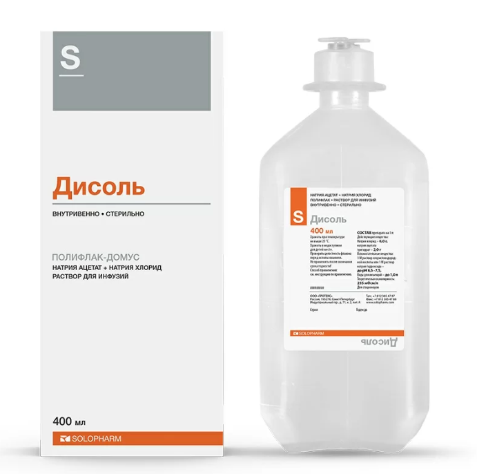 ДИСОЛЬ р-р д/инф (фл.) 400мл n20
