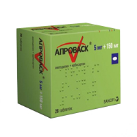 АПРОВАСК таб п/об 5мг+150мг 56 шт.