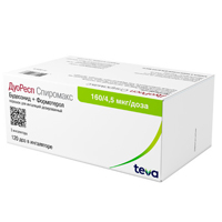 ДУОРЕСП СПИРОМАКС пор. д/инг. 160мкг/4.5мкг - 120доз 1 шт. ДУОРЕСП СПИРОМАКС пор. д/инг. 160мкг/4.5мкг - 120доз 1 шт.