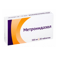 МЕТРОНИДАЗОЛ таб 500мг n20