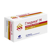 ГЛИДИКА М таб п/об 2мг+500мг 30 шт. ГЛИДИКА М таб п/об 2мг+500мг 30 шт.
