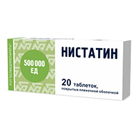 НИСТАТИН таб п/об 500тыс.ЕД 20 шт.