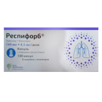 РЕСПИФОРБ пор. д/инг. 160мкг/4.5мкг - 60доз+ингалятор