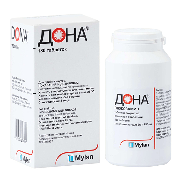 ДОНА таб п/об 750мг 180 шт. ДОНА таб п/об 750мг 180 шт.