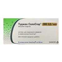 ТУДЖЕО Солостар р-р д/ин. (шприц-ручка) 300ед/мл - 1.5мл 5 шт.