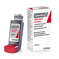ТРИМБОУ аэроз. д/инг. 100мкг+10мкг+6мкг/доза - 120доз ТРИМБОУ аэроз. д/инг. 100мкг+10мкг+6мкг/доза - 120доз