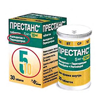 ПРЕСТАНС таб 5мг+10мг n30 амлодипин 5мг+периндоприл 10мг