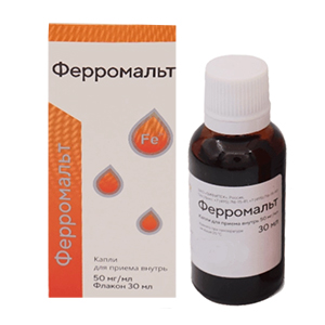 ФЕРРОМАЛЬТ капли (фл.) 50мг/мл - 30мл 1 шт.