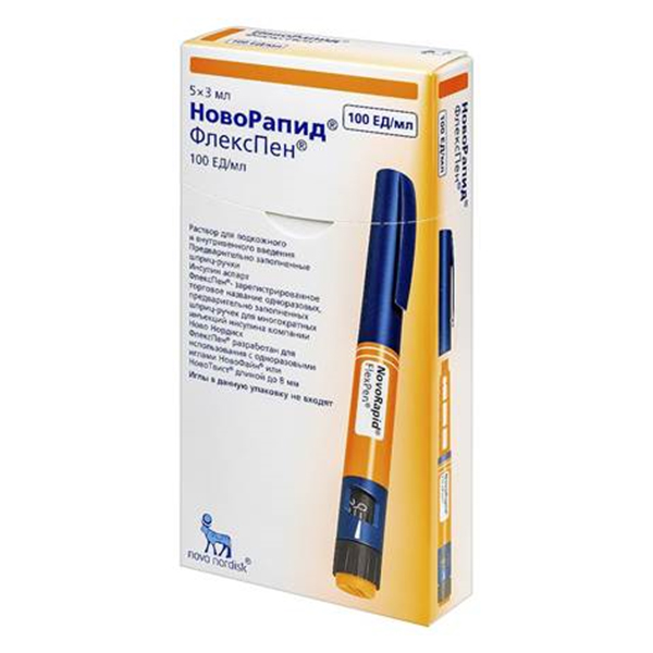 НОВОРАПИД Флекспен р-р д/ин. (шприц-ручка) 100 МЕ/мл - 3мл 5 шт.