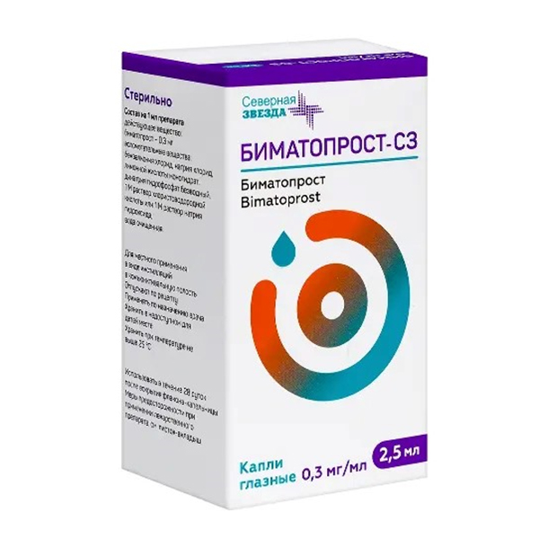БИМАТОПРОСТ капли гл. (фл.-кап.) 0.03% 2.5мл 1 шт. БИМАТОПРОСТ капли гл. (фл.-кап.) 0.03% 2.5мл 1 шт.