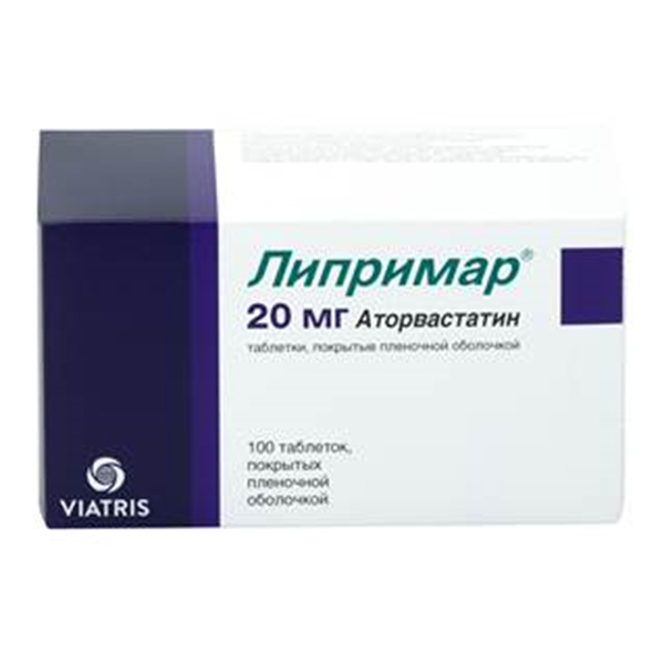 ЛИПРИМАР таб п/об 20мг 100 шт.