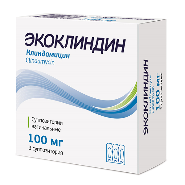 ЭКОКЛИНДИН супп. ваг. 100мг 3 шт. ЭКОКЛИНДИН супп. ваг. 100мг 3 шт.