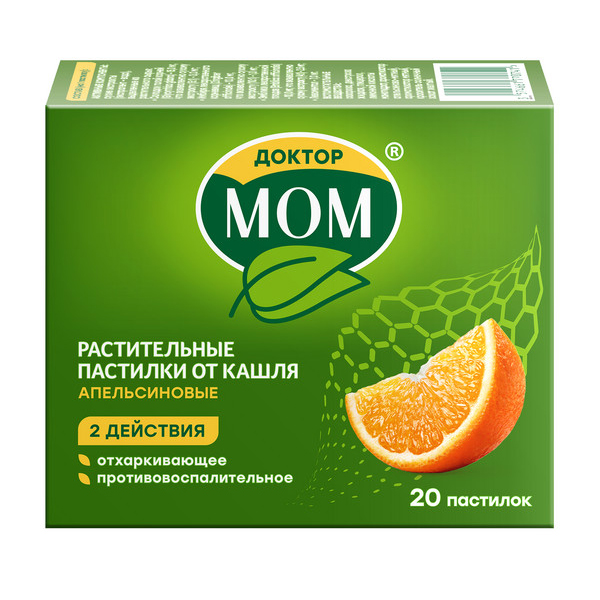 ДОКТОР МОМ РАСТИТЕЛЬНЫЕ ПАСТИЛКИ ОТ КАШЛЯ