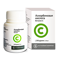 АСКОРБИНОВАЯ КИСЛОТА драже 50мг 200 шт.