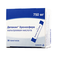 ДЕПАКИН ХРОНОСФЕРА гран. пролонг. 750мг 30 шт.