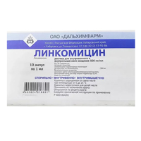 ЛИНКОМИЦИНА ГИДРОХЛОРИД р-р д/ин. (амп.) 30% - 1мл 10 шт.
