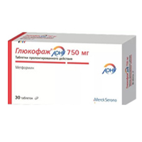 ГЛЮКОФАЖ ЛОНГ таб п/об пролонг 750мг 30 шт.
