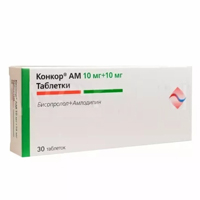 КОНКОР АМ таб п/об 10мг+10мг 30 шт.