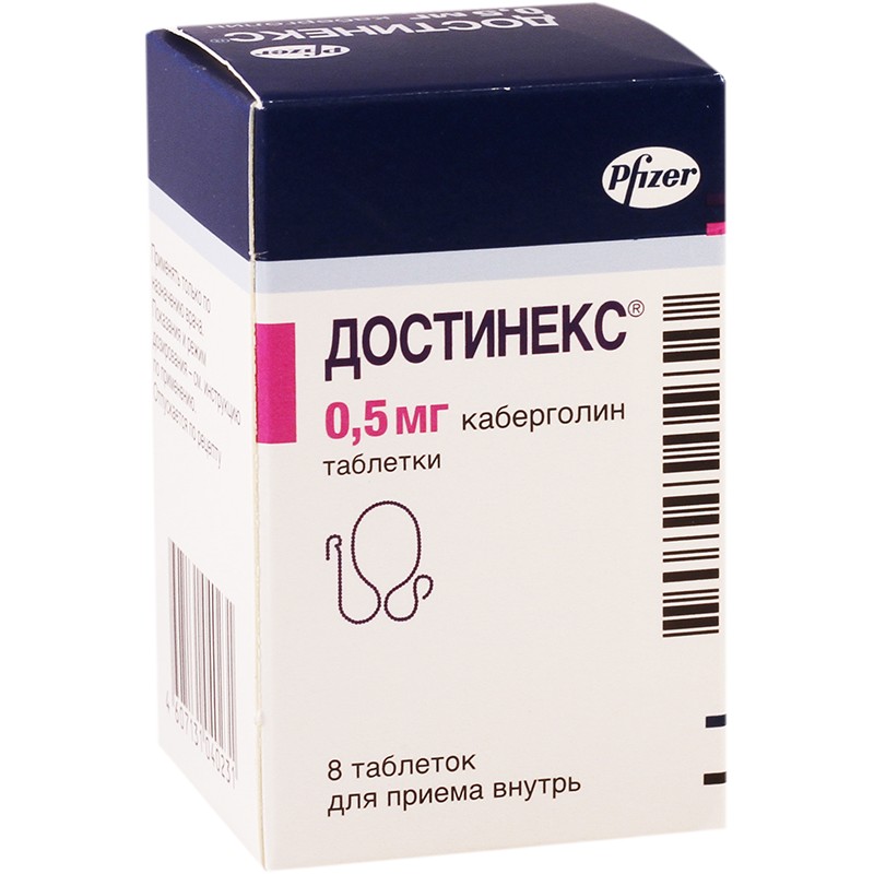 Достинекс 0,5 № 8 табл Достинекс 0,5 № 8 табл