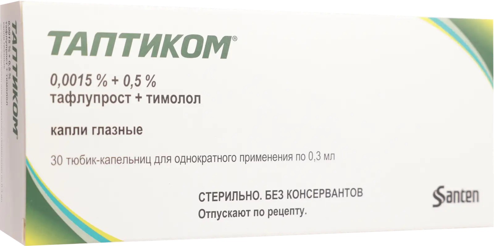 Таптиком БК Капли глазные 15,0 мкг/мл + 5,0 мг/мл, 3 мл, №1 Таптиком БК Капли глазные 15,0 мкг/мл + 5,0 мг/мл, 3 мл, №1
