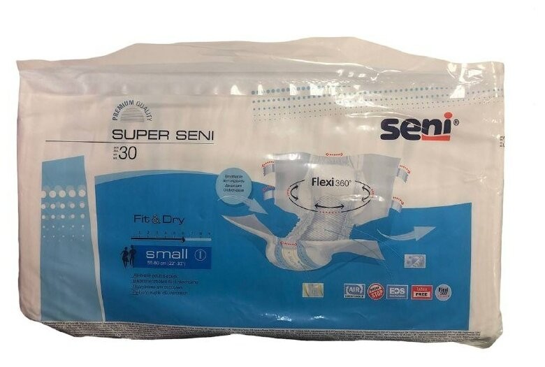 Подгузники взр. Seni Super Smal 1 №30, 55-80 см Подгузники взр. Seni Super Smal 1 №30, 55-80 см