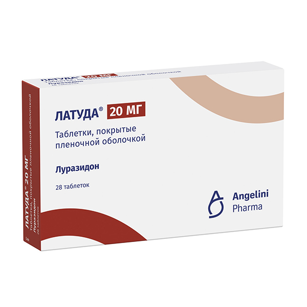 ЛАТУДА таб п/об 20мг 28 шт. ЛАТУДА таб п/об 20мг 28 шт.